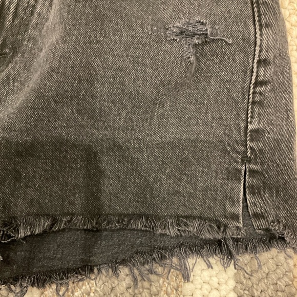 NWT Abercrombie & Fitch Distressed Mini Short Fringe Zip Fly Black Size 27 - Picture 7 of 16